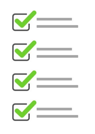 Check list web template, isolated on transparent background with alpha channel.